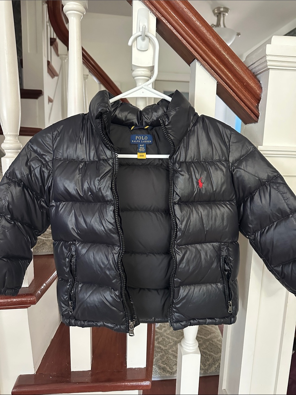 Polo by Ralph Lauren Kids Navy Black Puffer Jacket with Red Pony